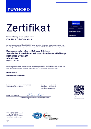 Zertifikat DIN EN ISO 50001 2018